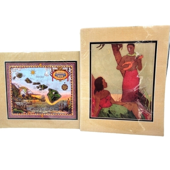 John Kelly “Hawaiian Night” Royal Hawaiian Menu Cover Art and Hawaiian map - Picture 1 of 6